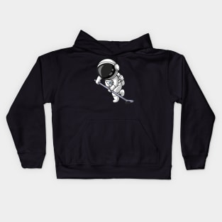 Cute Astronaut Playing Hockey Cartoon Kids Hoodie